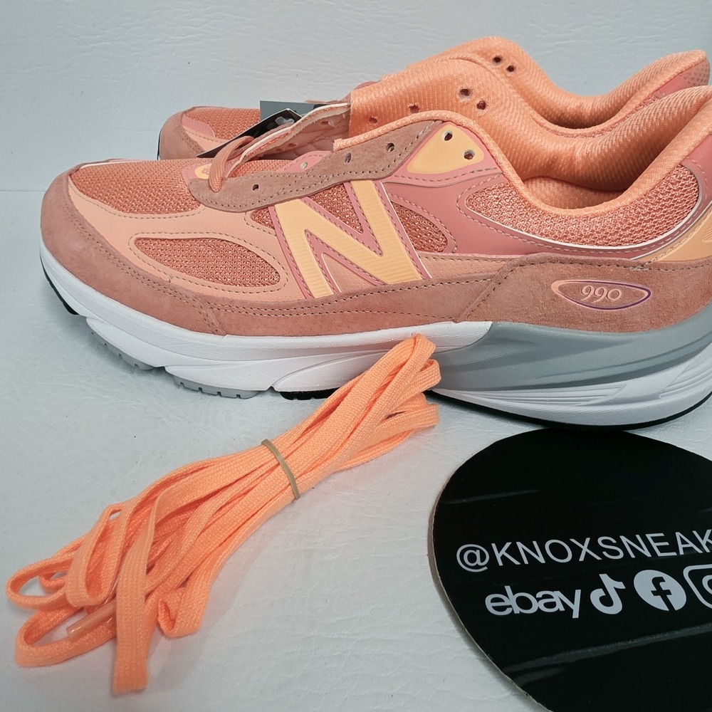 New Balance 990v6 Sunrise Rose/Salmon White Sneaker U990SR6 Men's Size 11 - Picture 9 of 10